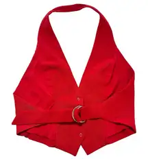 LOVERS + FRIENDS Revolve Zinnia Vest Red Size X-Small‎ XS Cropped Halter Button