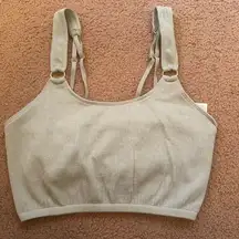 EUC Aerie large gray seamless ring longline ribbed bralette o rings