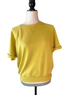 Aerie Mustard Yellow Rolled Short Sleeve Oversized Guc Size SP