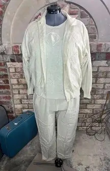 sweater pants set linen blend monochromatic tan