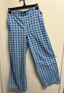 Wild Fable Blue and White Patterned Wide Leg Pants