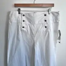 RALPH LAUREN | NWT White Wide Leg Sailor Pants Slacks 100% Cotton | Size 16