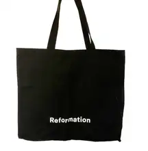 Reformation Black Reusable Small Tote Cotton Shopping Carry All Bag