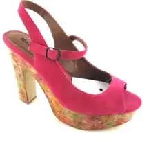 MADELINE girl Rip Rap Open-Toe 5" Pump Fuchsia 9.5