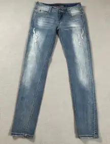 Lovesick Womens Jeans 5 Blue Skinny Fit Distressed Medium Wash Faded Mid R Denim