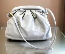 Hobo International Adalyn Frame Gray Leather Shoulder Bag 13x10.5" EUC