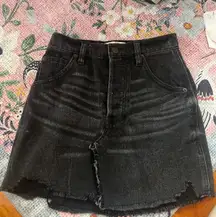 Free People Black Denim Skirt