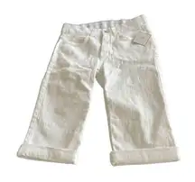 RAFAELLA WHITE DENIM CUFFED BERMUDA SHORT Size 6