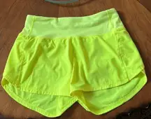 Speed Up Mid- Rise Lined Short 4" Highlight Yellow in size 2