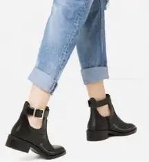 Zara Black Buckle Strap Ankle Boots 331