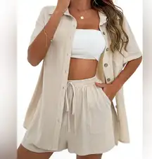 Women's Shorts set 2pc, Cream