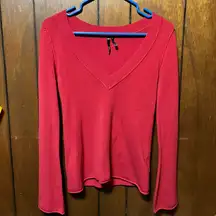 Hot Pink V Neck Sweater