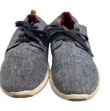 TOMS Tennis Shoes Gray,‎ Size 7, Red plaid inside, lace up
