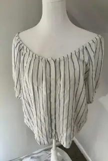 Women's Levi's Off-Shoulder Blue Striped Blouse Size‎ L