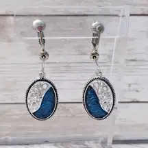 Vintage Clip On Earrings Converted from Pierced Earrings - Tarnished