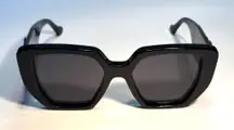 New & Authentic Gucci – Oversized Square Gray Lenses, Polished Black Acetate Frame