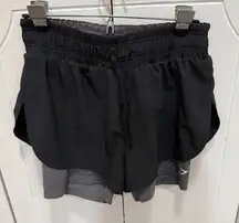 Gymshark Black and Grey 2 in 1 Shorts