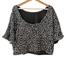 Express‎ Sparkle Top Size Small Rose Gold Metallic Sparkles EUC