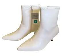A New Day White Lonnie Kitten Heel Zip Up Stretch Boot Size 8