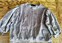 EUC Kendall + Kylie Pullover Cropped Sweatshirt‎ Gray Size 1X Plus Size Balloon