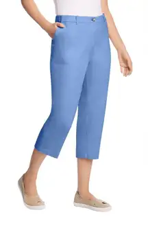 New Women Within 28W Petite Light Blue Capri Plus Size Pants​​
