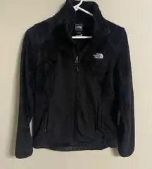 The North Face  Black Full Zip Teddy Bear Fleece Cinch Hem Jacket Size Small