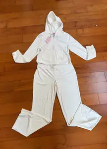 Juicy Couture OG Bling Velour Set Tracksuit Oyster Large