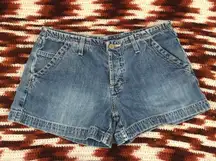 Y2K Vintage American Eagle Micro Mini Baddie Low Rise Denim Jean Booty Cargo Shorts Light Blue #gothic #whimsigoth #cyber #punk #biker whimsygoth  Size 4-Measurement in pics