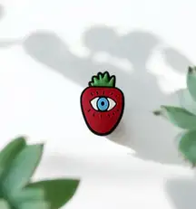 Evil eye strawberry shoe charm