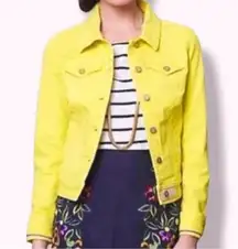 PILCRO AND THE LETTERPRESS Women's yellow denim jacket.‎ Size LargeP