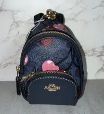 Coach Court Backpack Bag Charm In Signature Canvas With Cherry Print