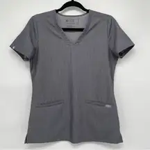 Figs Casma Technically Collection Three-Pocket Scrub Top Women Size XS Graphite