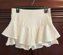 White Ruffle Skort