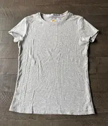 C&C‎ California Women's Light Gray Ribbed Short Sleeve Top Size Small