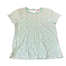 Lilly Pulitzer green cotton printed tshirt medium