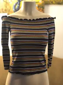 Striped Off The Shoulder Shirt