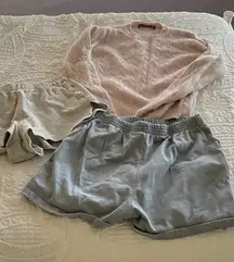 Brandy Melville Bundle: Pink Cable Knit Sweater and Two Pairs of Shorts