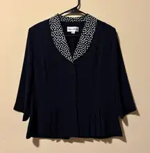 Danny & Nicole Black Jacket with Polka Dot Collar