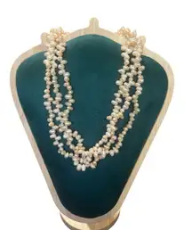 Baroque Freshwater Pearl Necklace 3 Strand with barrel clasp