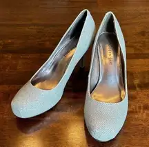 Steve Madden Getta Silver Glitter 3” Stiletto High Heel Shoes Pumps Size 8.5