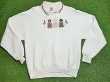 Vintage Jerzees Sweatshirt Women M Collared USA sweater July 4th Patriotic NWOT