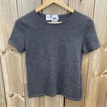 DKNY 💜  Dark gray Wool Short Sleeve Crew neck Fitted Woman’s T-Shirt