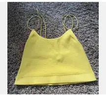 Forever 21 Sz XXS So So Cute Yellow Rib Knit Crop Cropped Top