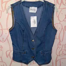 Blush denim vest