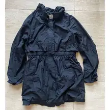 Ann‎ Taylor Loft Lightweight Black Windbreaker Jacket with Elastic Waist Coat S