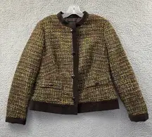 Talbots‎ Tweed Blazer Brown Multi Y2K Dark Academia Retro Career Preppy Women 10