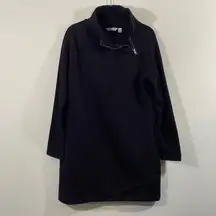 Earth Yoga Black Sustainable Organic Cotton Fleece Lined Sweater Dress Size L