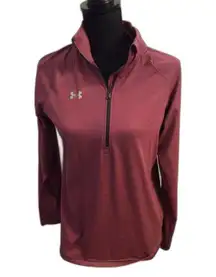 Under Armour Women’s Medium1/2 Zip Pullover Shirt Heat Gear Loose Pink Black