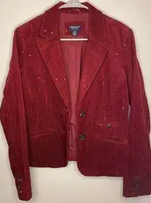 American Eagle outfitters Y2K dazzling sequence corduroy blazer size med…