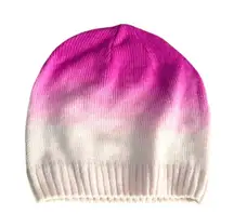 Old Navy Ombre Pink White Knit Beanie Hat Womens One Size Acrylic